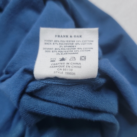 Frank & Oak State Concepts Athletic Tank Top Men's Size XL Blue Sleeveless - Picture 7 of 7